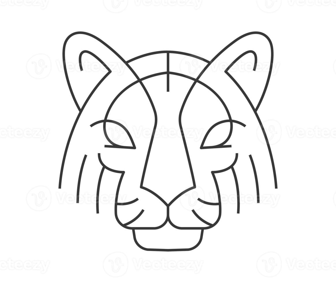 Linear tiger. The head of a tiger in vector. photo