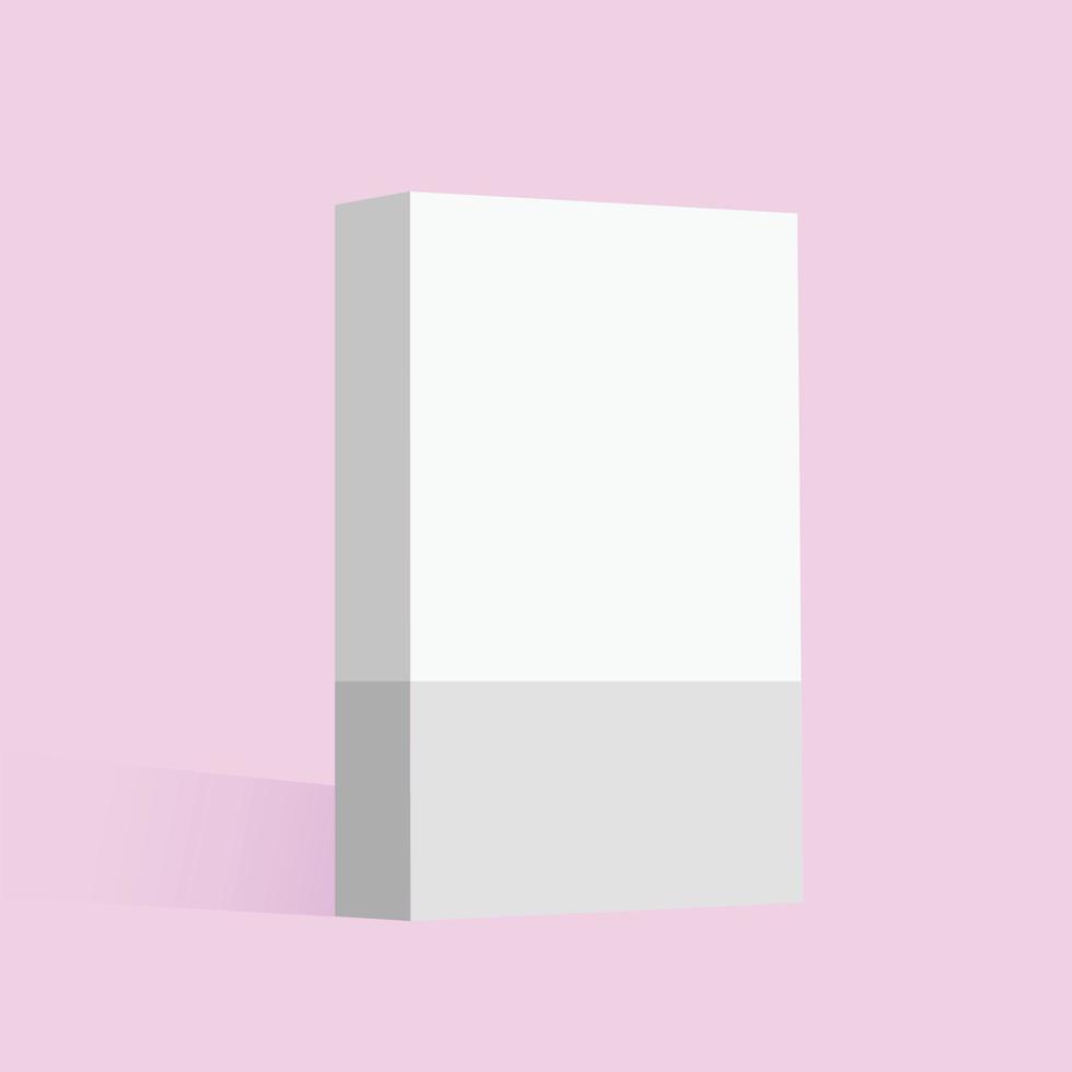 Realistic White Package Box. For Software, electronic device and other products. Vector illustration.