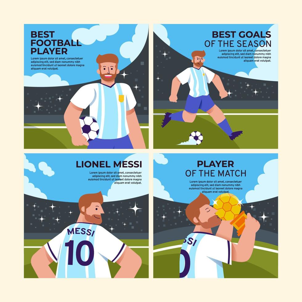 Playing Football Social Media Post vector