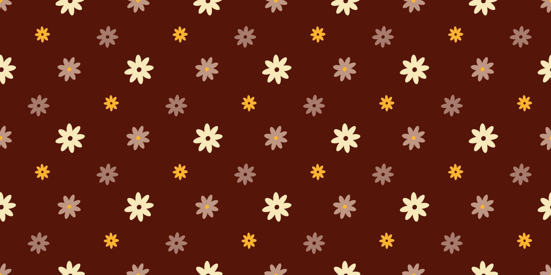 Retro hippie flowers boho seamless pattern . floral modern pattern 60s vector