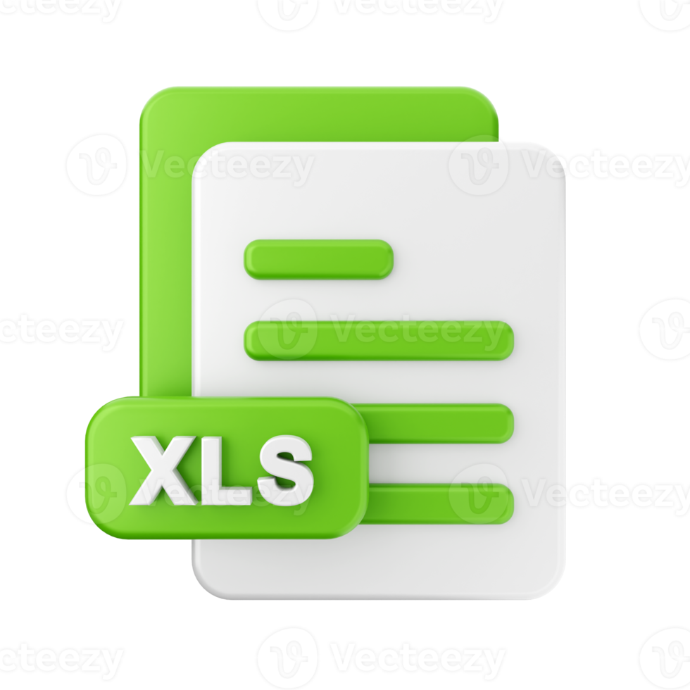 3d file xls folder icon illustration png