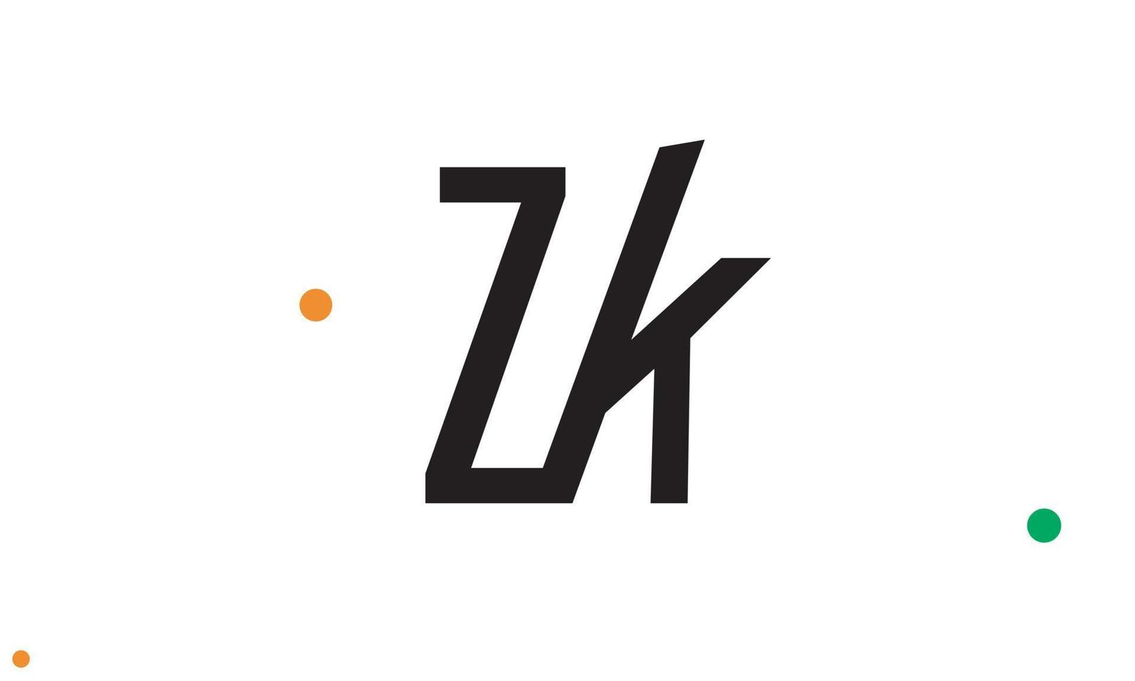 letras del alfabeto iniciales monograma logo zk, kz, z y k vector