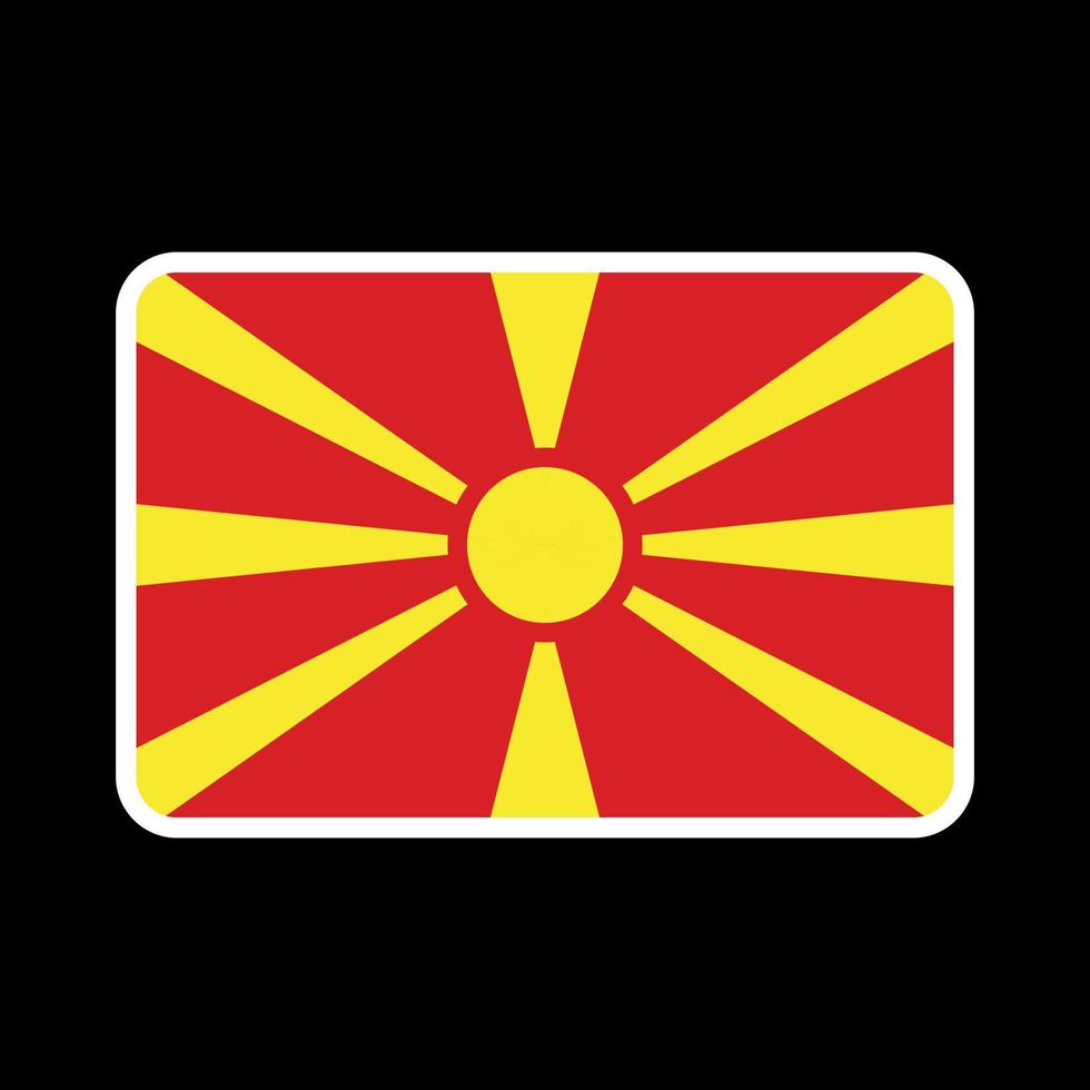 bandera de macedonia del norte, colores oficiales y proporción. ilustración vectorial vector