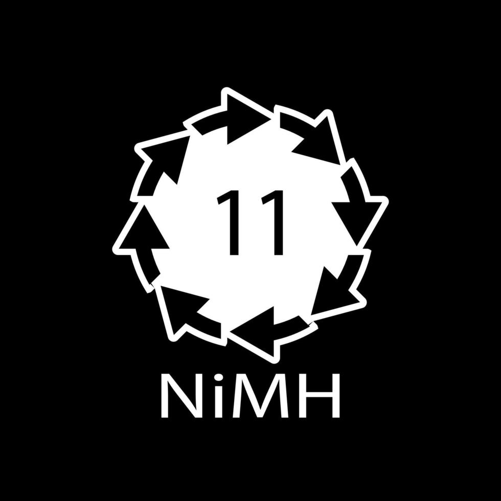 Battery recycling symbol 11 NiMH. Vector illustration