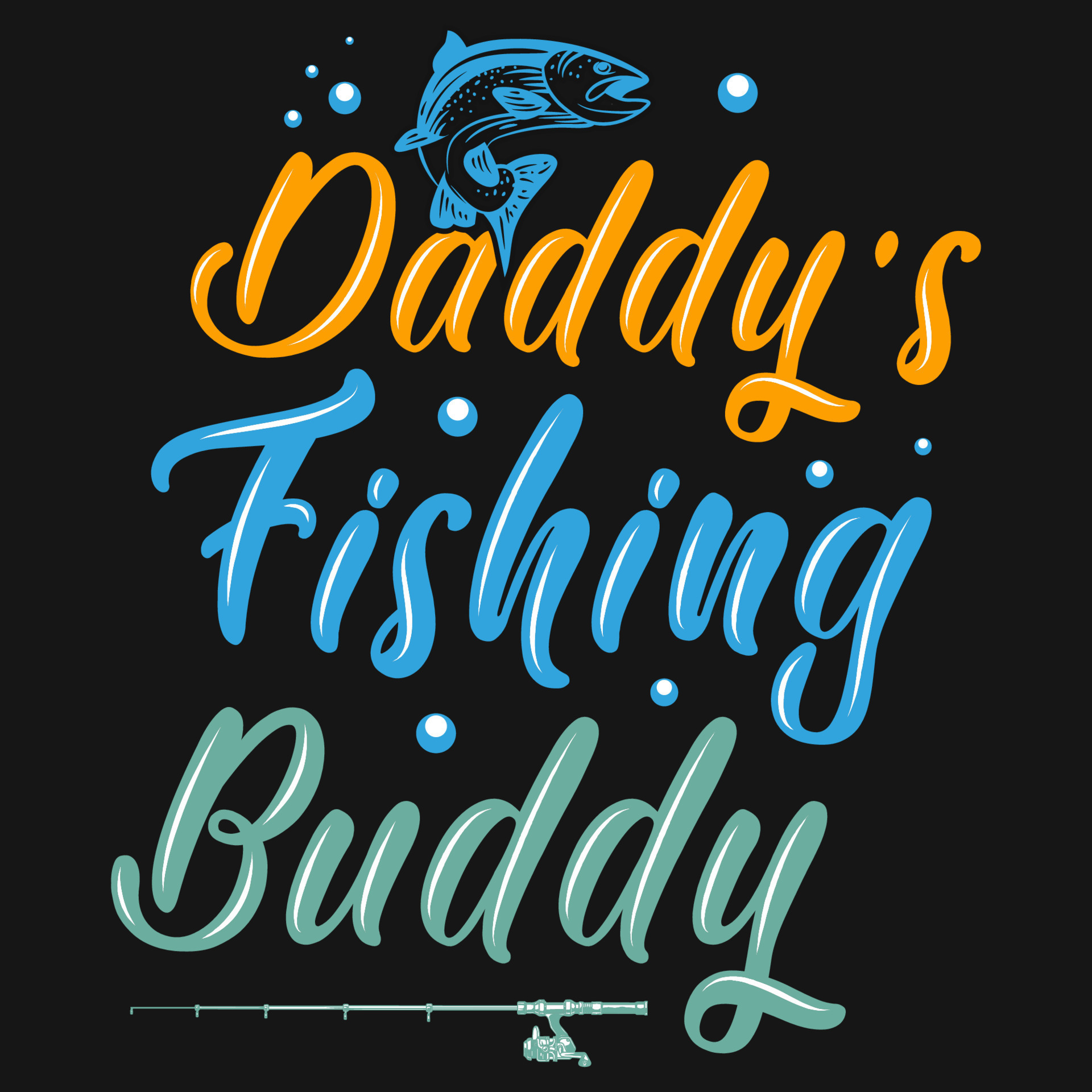 Daddy fishing buddy typographic tshirt design 22050996 Vector Art