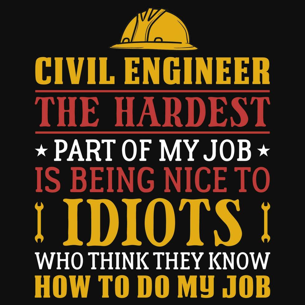Civil engineer typographic tshirt design vector