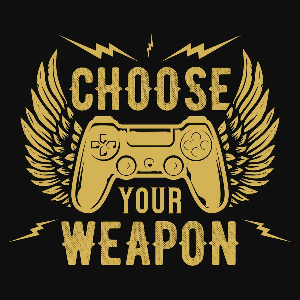 Gaming typographic graphic vintages tshirt design vector