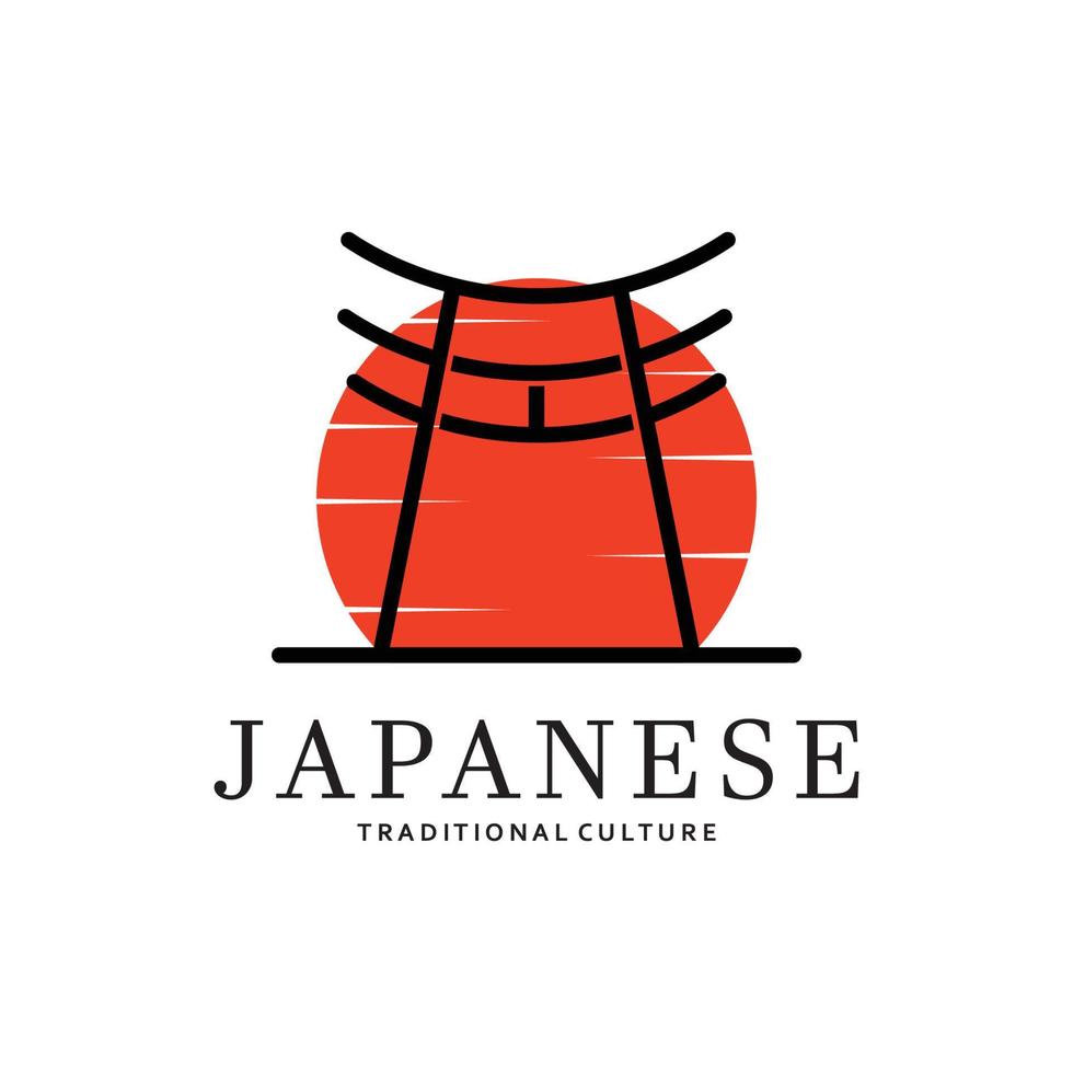 japonés torii portón logo diseño vector ilustración modelo