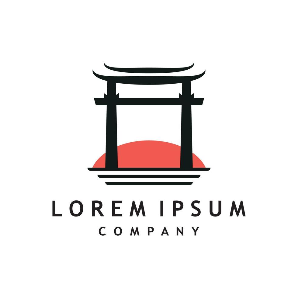 japonés torii portón logo diseño vector ilustración modelo