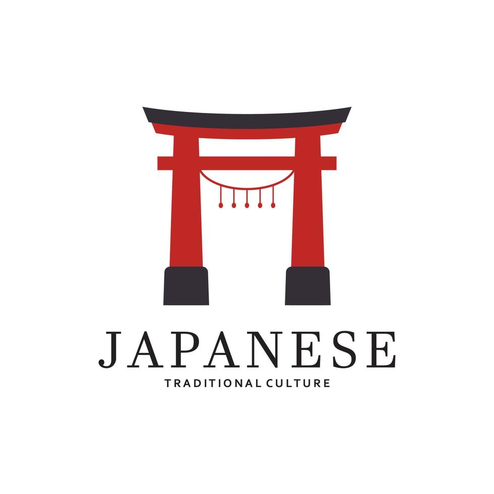 japonés torii portón logo diseño vector ilustración modelo