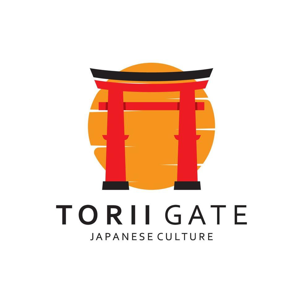 japonés torii portón logo diseño vector ilustración modelo