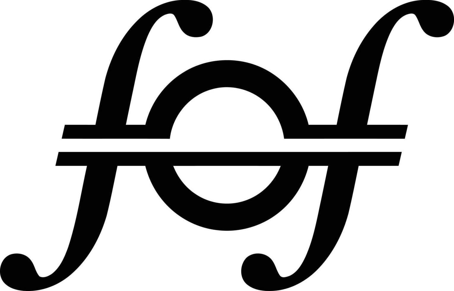 initial fof luxury logo design vector