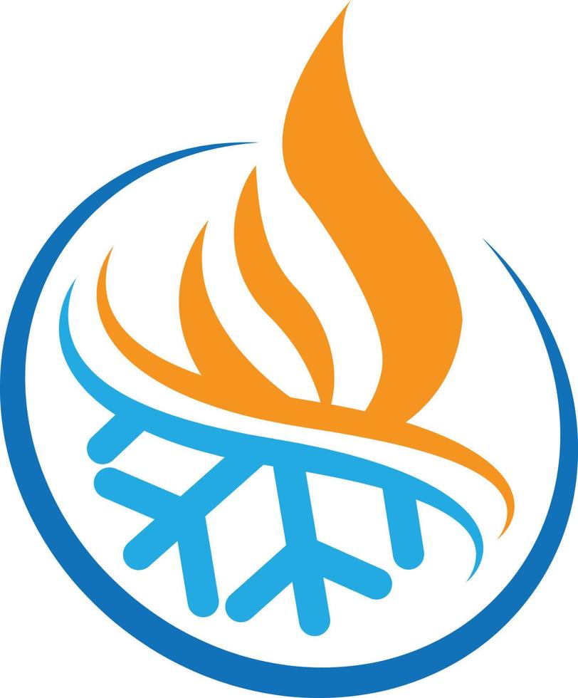 cooling and heating logo design vector