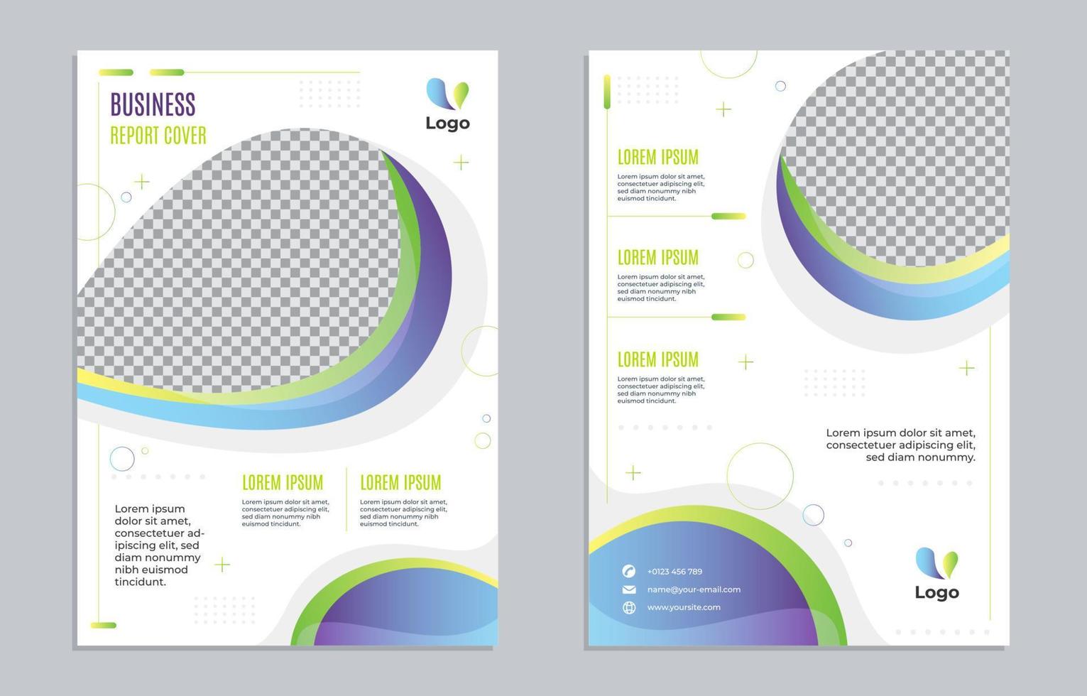 Business Report Cover Essential Gradient Design Template vector