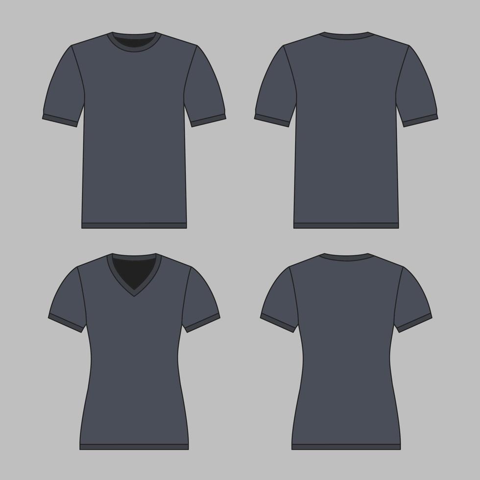 camiseta contorno negro modelo vector