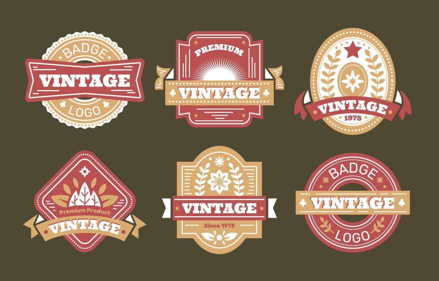 conjunto de logotipo de insignia vintage vector