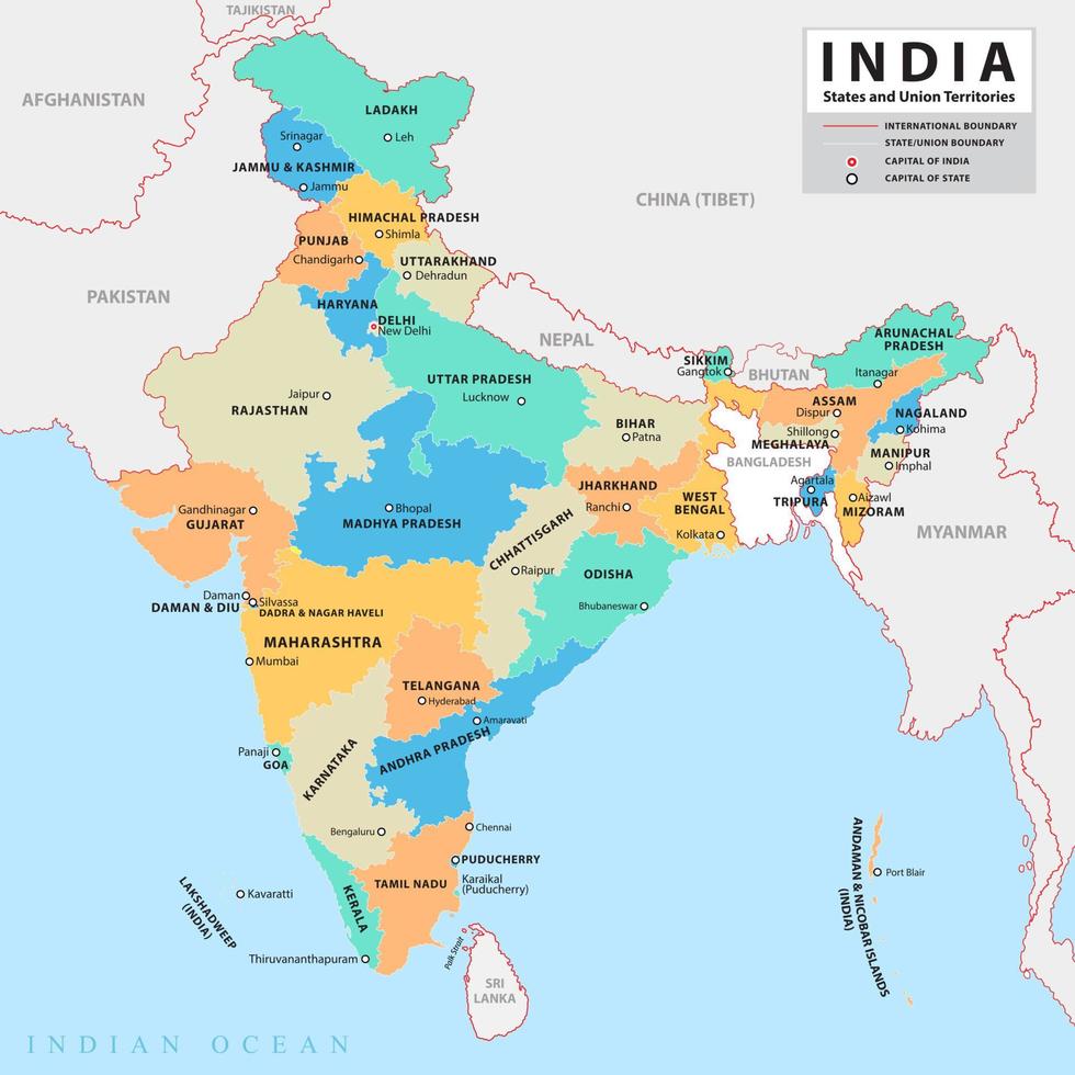 Country Map India Illustration vector