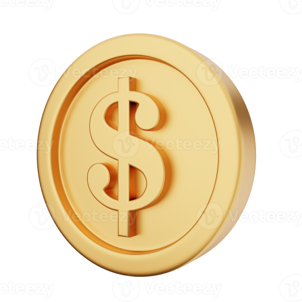 3d moeda ouro dólar prata bronze png