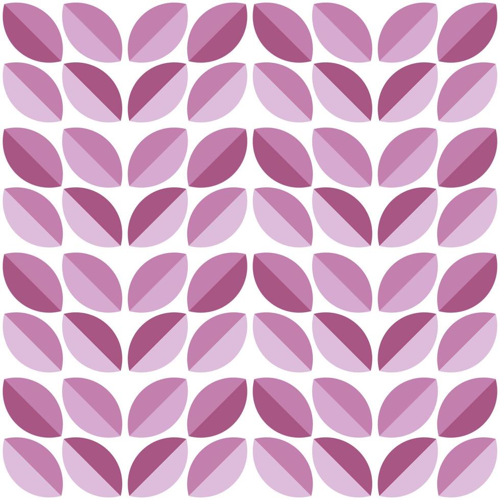 Modern minimalistic  geometric seamless pattern, rounded shapes, leaves in pink color scheme on a white background vector