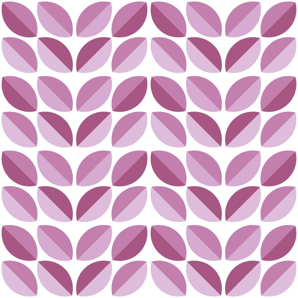 Modern minimalistic  geometric seamless pattern, rounded shapes, leaves in pink color scheme on a white background vector