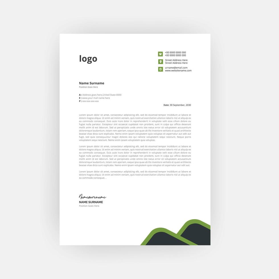 Simple creative modern letter head templates for your project design, Vector illustration,A4 size
