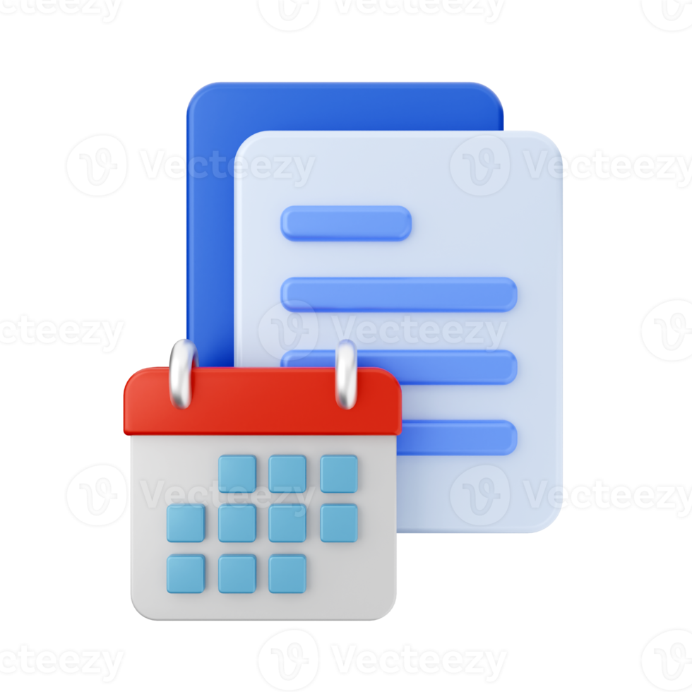 3d file folder schedule icon illustration png