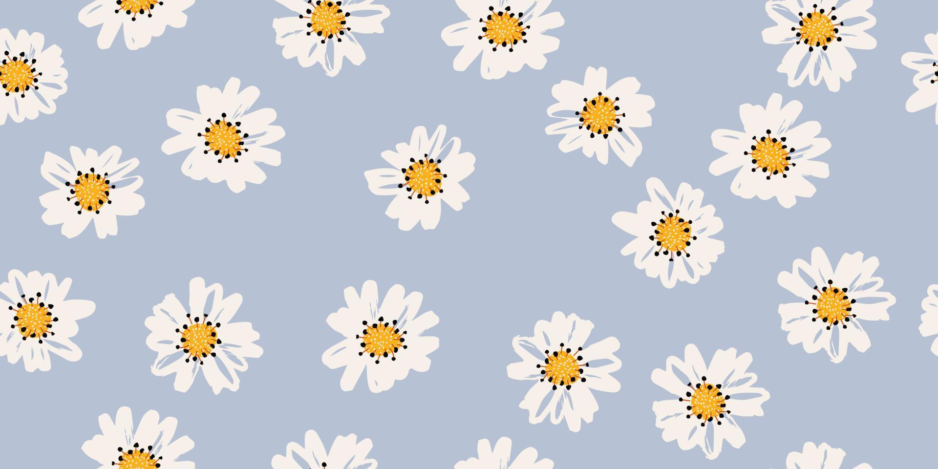 mano dibujado flores, sin costura patrones con floral para tela, textiles, ropa, envase papel, cubrir, bandera, interior decoración, resumen antecedentes. vector