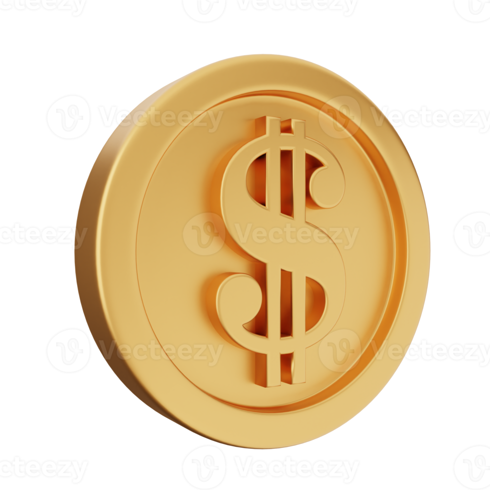 3d munt dollar goud png