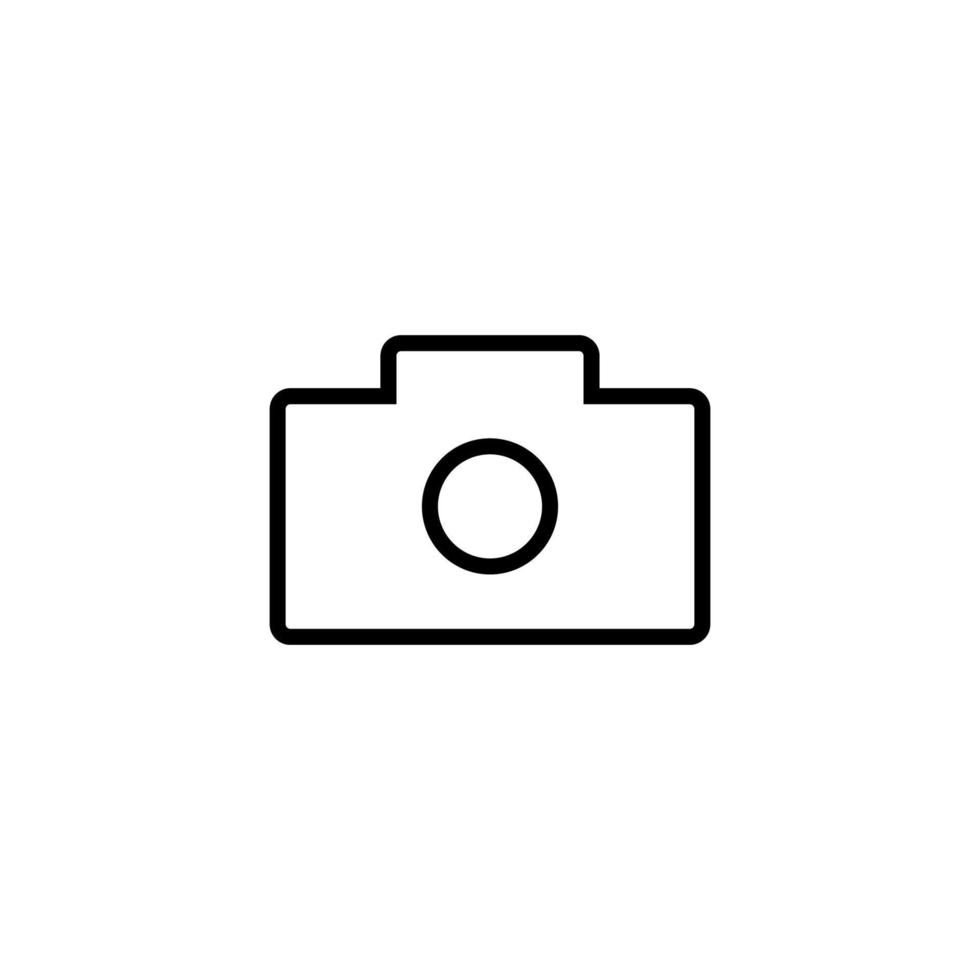 Photo Camera Isolated Line Icon. Editable stroke. It can be used for websites, stores, banners, fliers vector