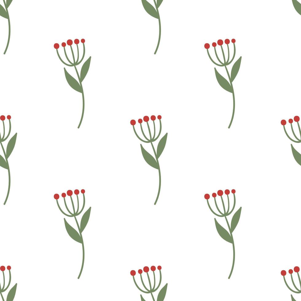 Fancy flowers. Floral seamless pattern with doodle elements. vector