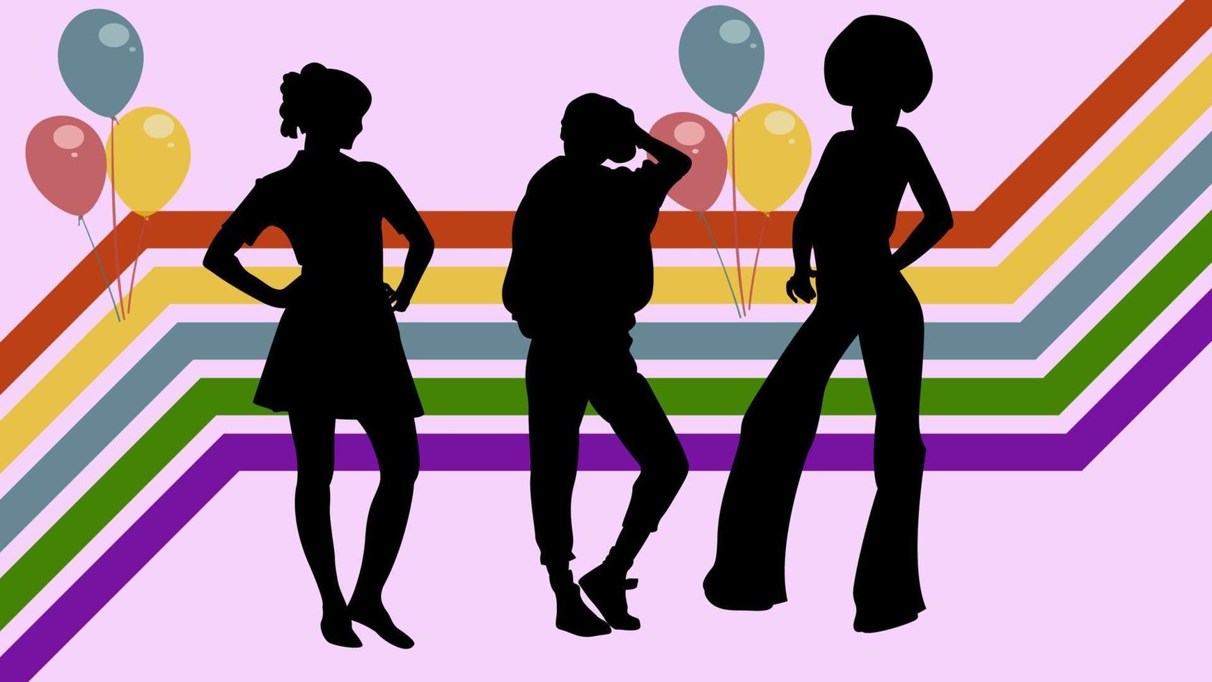 illustration vector graphic of background '70s color style