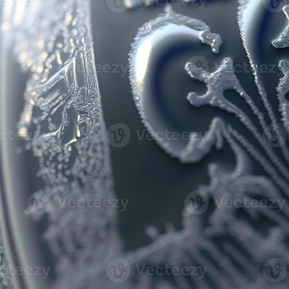 Ice pattern on dishes. AI render. photo