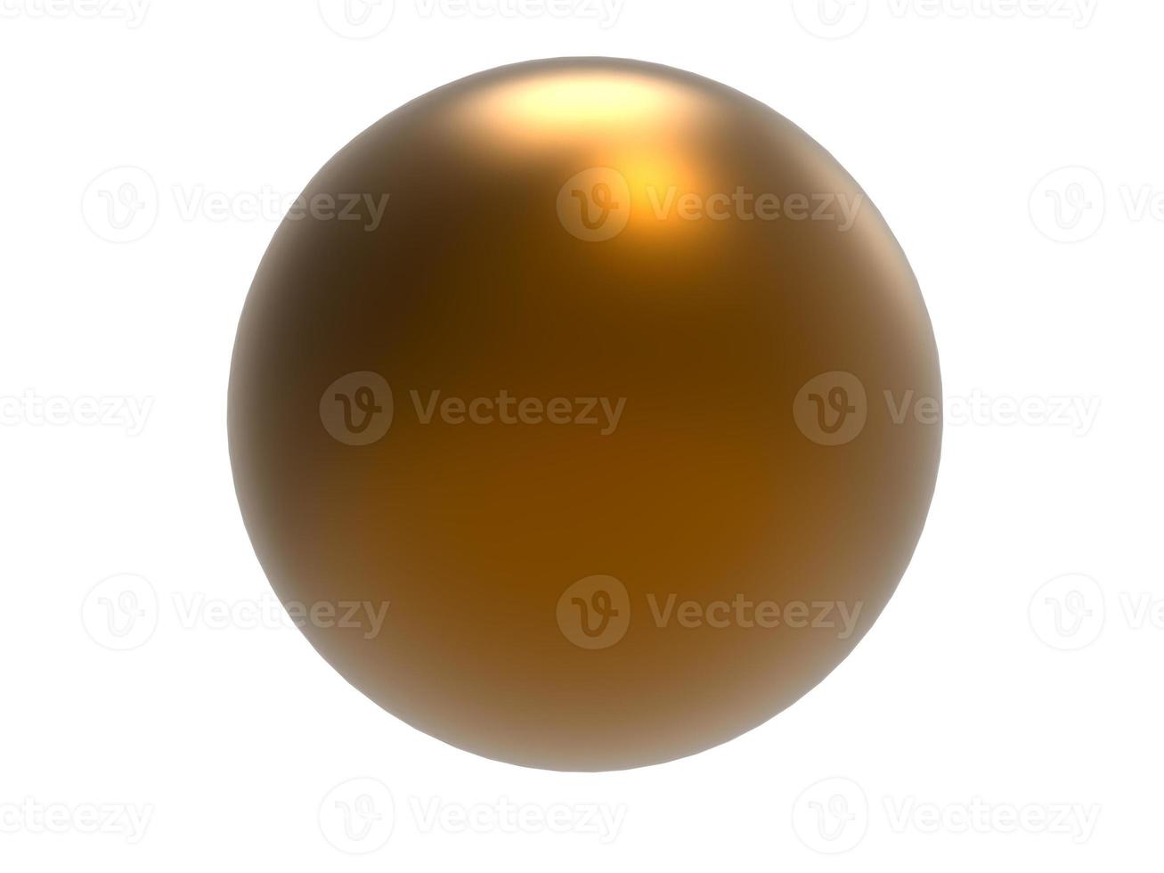 Brown metal sphere. 3D render. photo