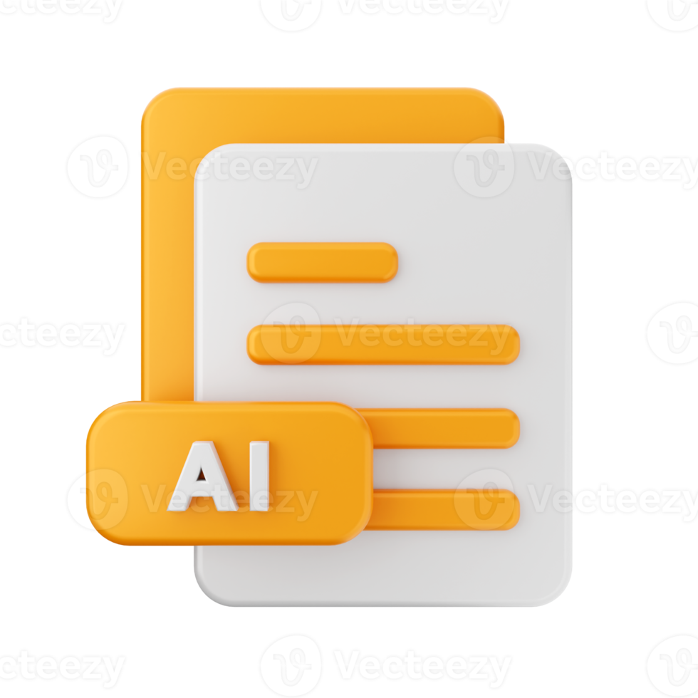 3d file ai folder icon illustration png