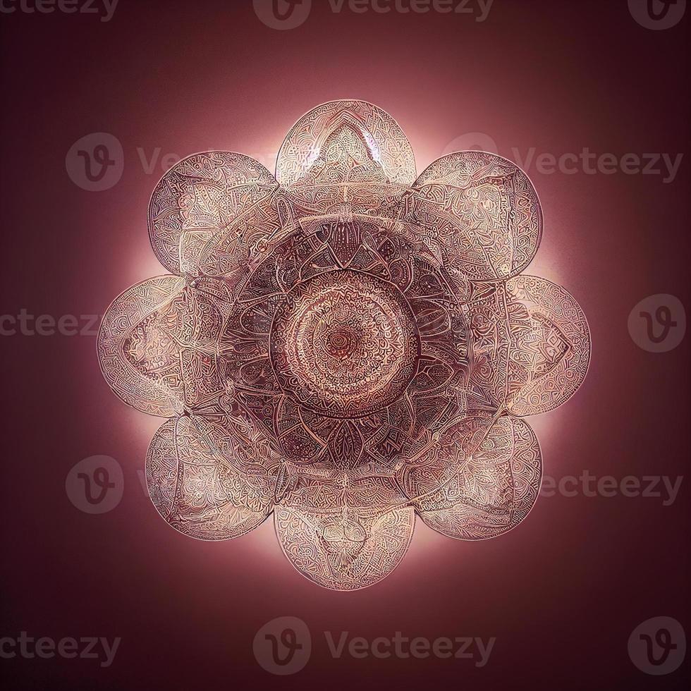 Mandala for meditation. AI render photo