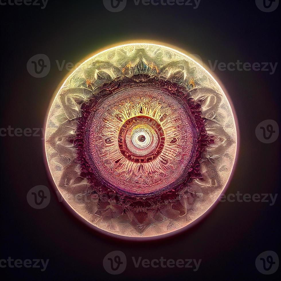 Mandala for meditation. AI render photo