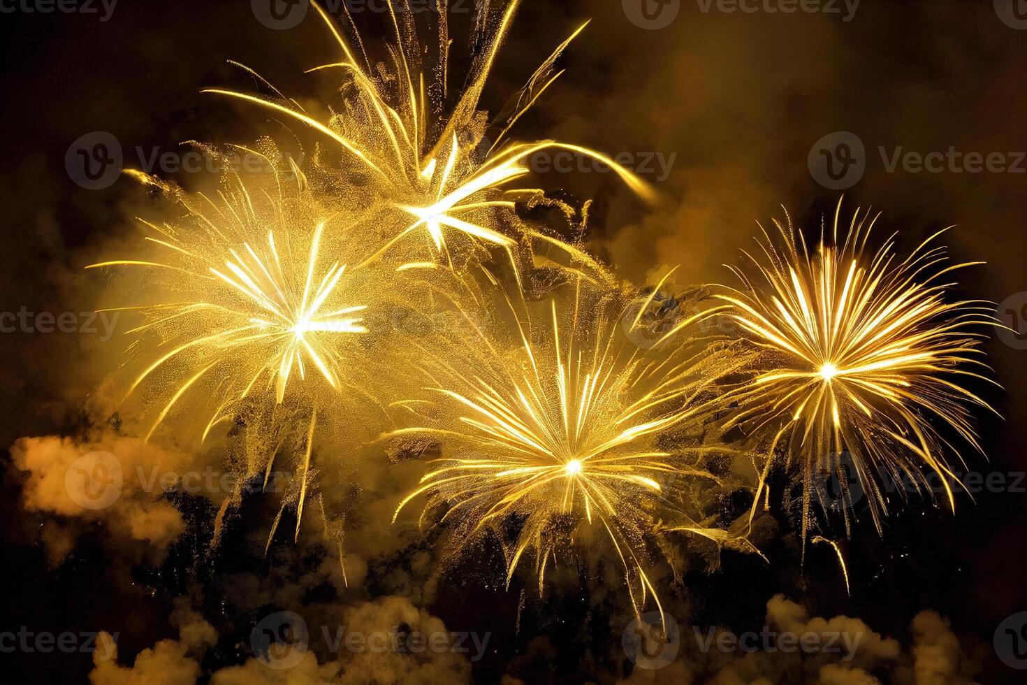 Golden Christmas fireworks. photo