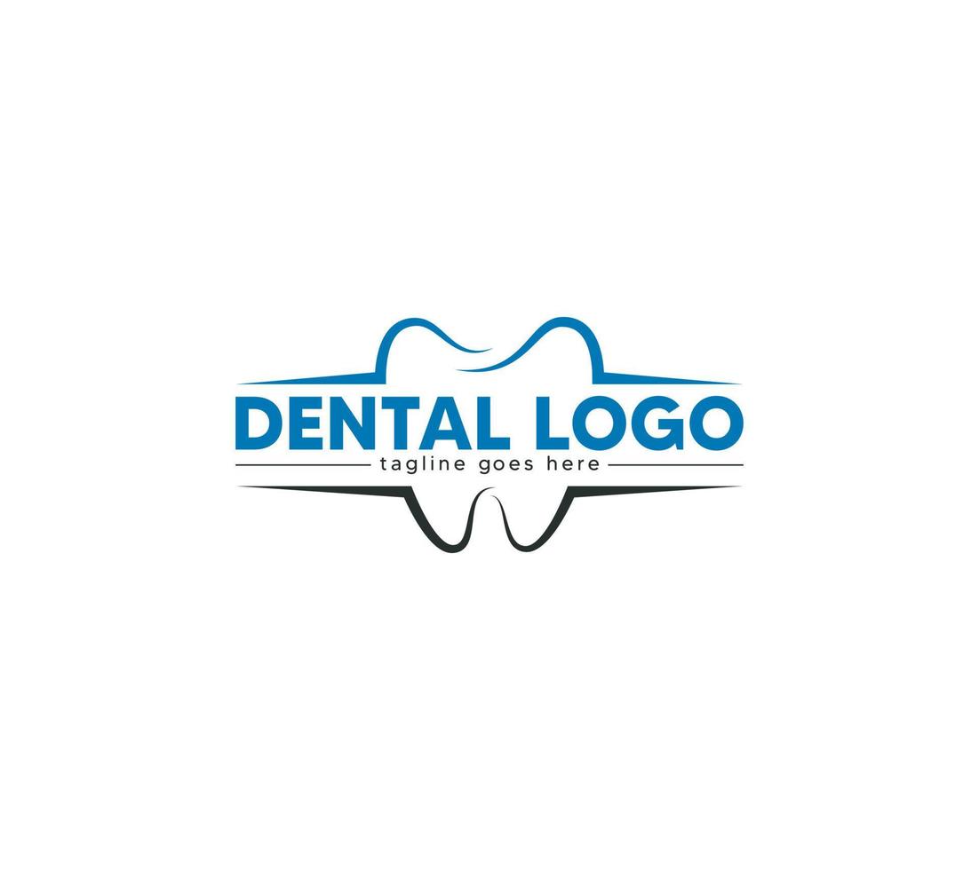 Dental text based logo design on white background, Vector illustration.