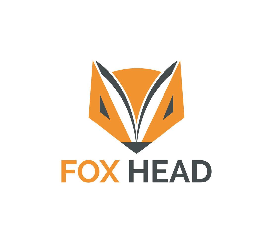 Fox Head logo design on white background, Vector illustration.