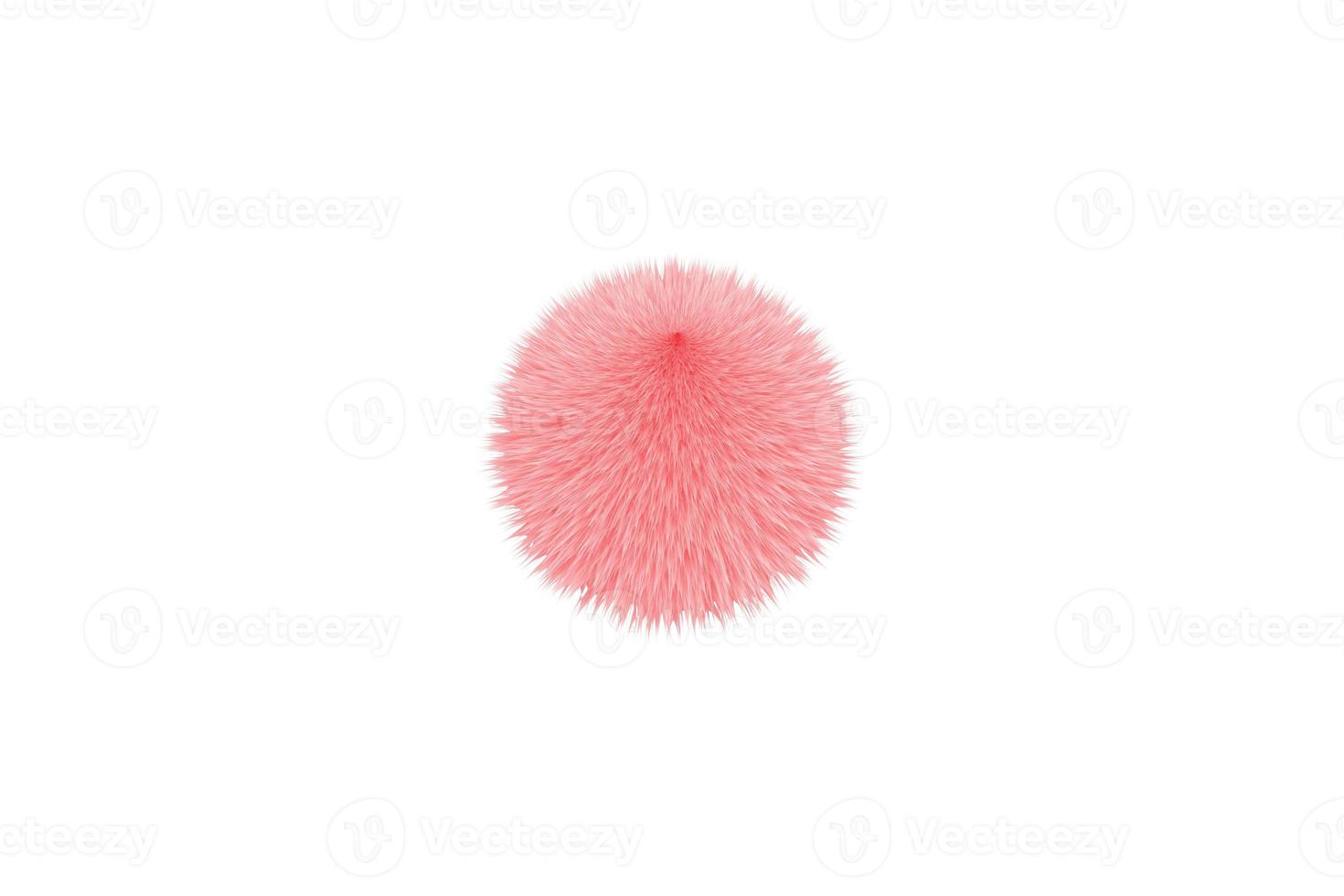 Beautiful nude pink fluffy ball, isolated on white background photo