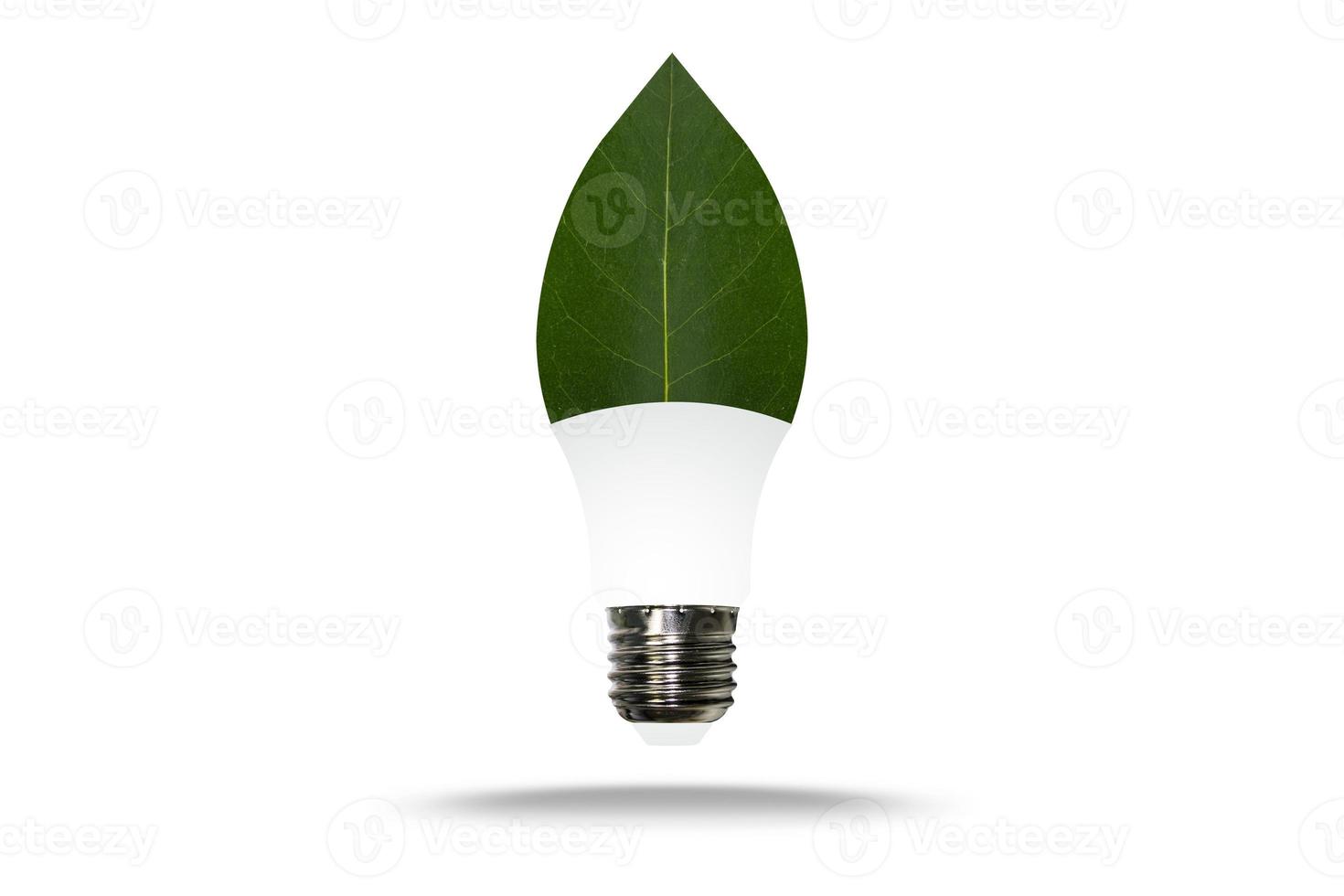 A leaf representing a light bulb Green energy photo