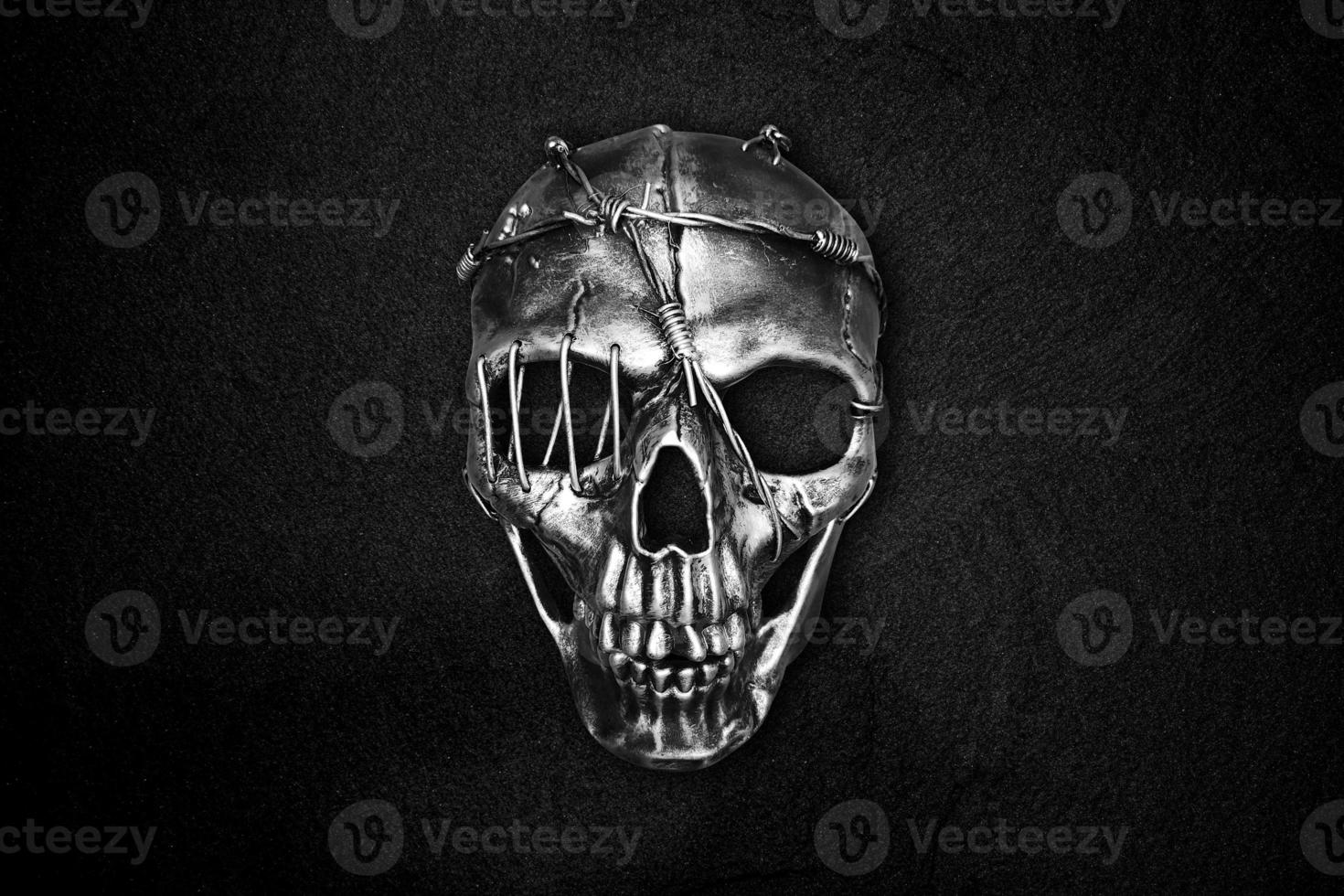 Skull on dark background. Advert concept photo