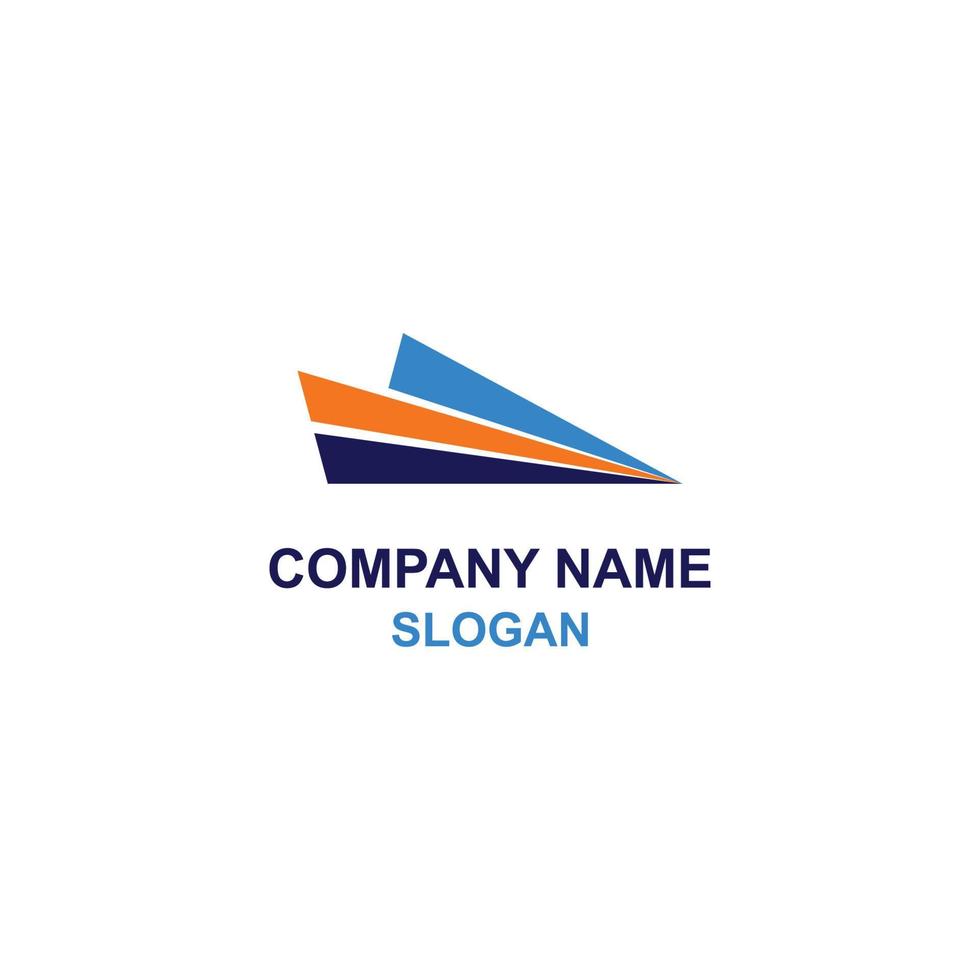 Colorful folded paper plane, simple clean abstract logo. vector