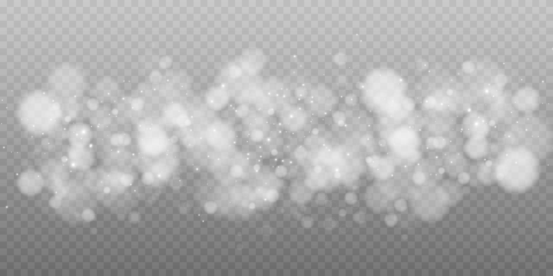 White sparks and white stars shine with special light. Vector sparkles. Christmas light effect. Sparkling magical dust particles