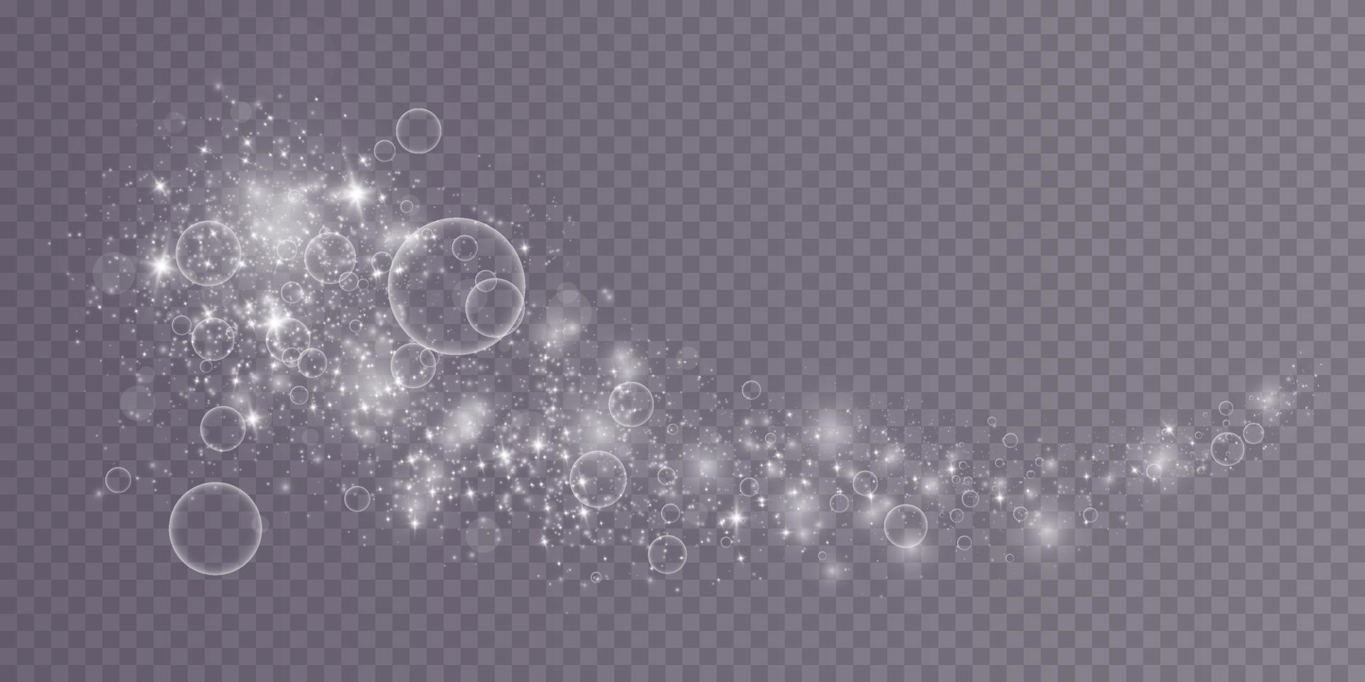 Light abstract glowing bokeh lights. Light bokeh effect isolated on transparent background. Christmas background from shining dust. Christmas concept flare sparkle. vector