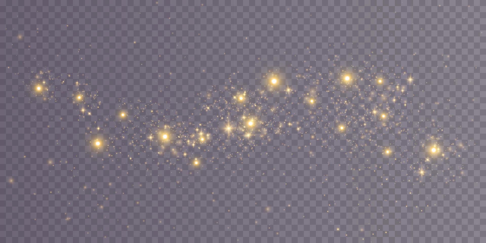 Light abstract golden glowing bokeh lights. Light bokeh effect. Christmas background from shining dust. Christmas concept flare sparkle. vector
