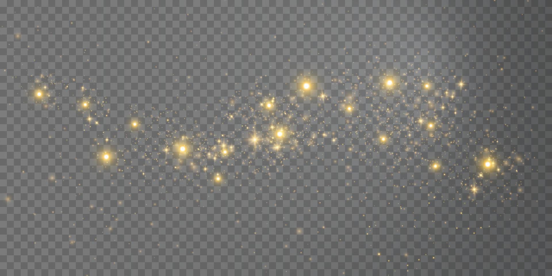 Light abstract golden glowing bokeh lights. Light bokeh effect. Christmas background from shining dust. Christmas concept flare sparkle. vector