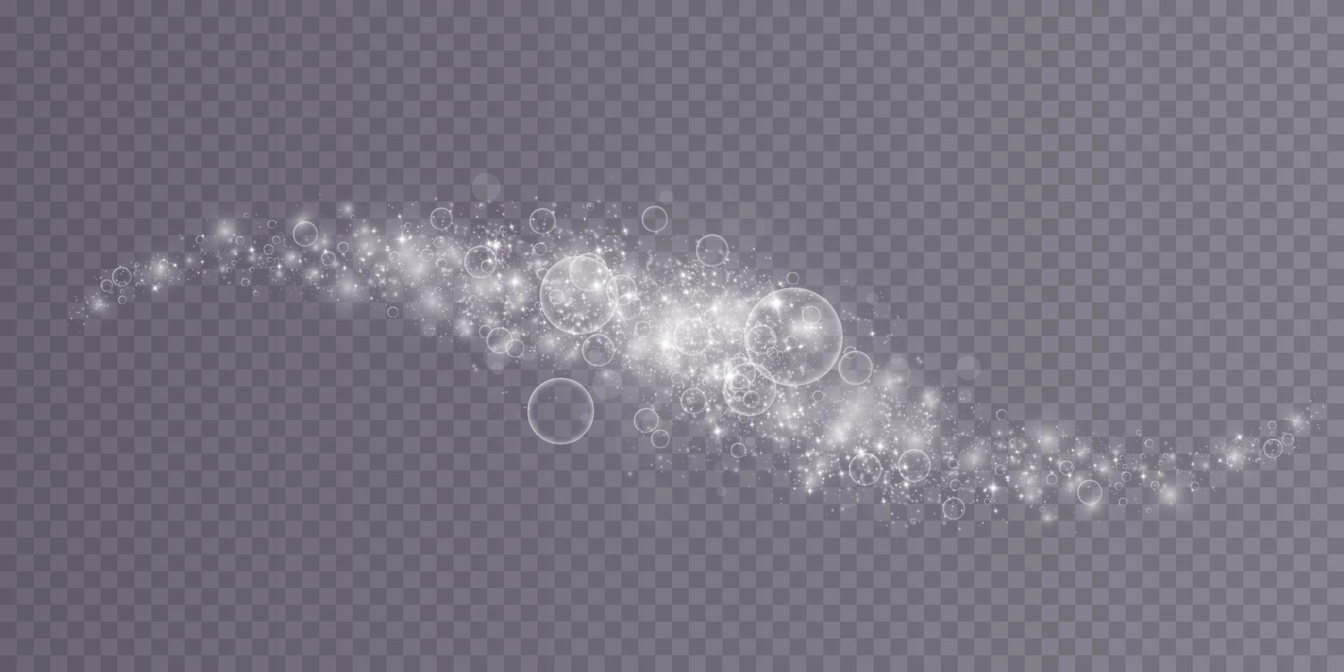Light abstract glowing bokeh lights. Light bokeh effect isolated on transparent background. Christmas background from shining dust. Christmas concept flare sparkle. vector