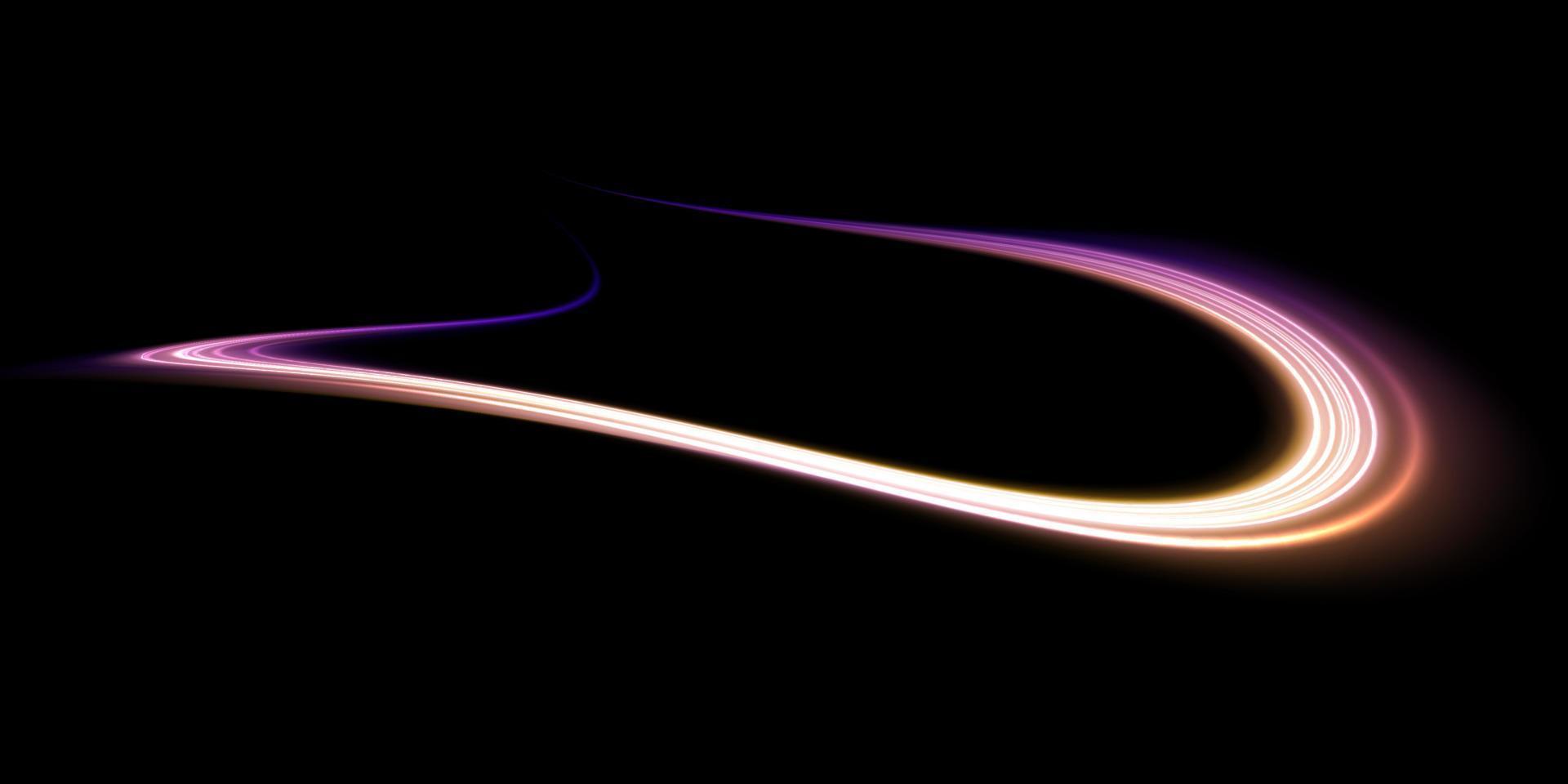 Shining lines. Glowing Trail Wave Vector Light Effect. Vector illustration