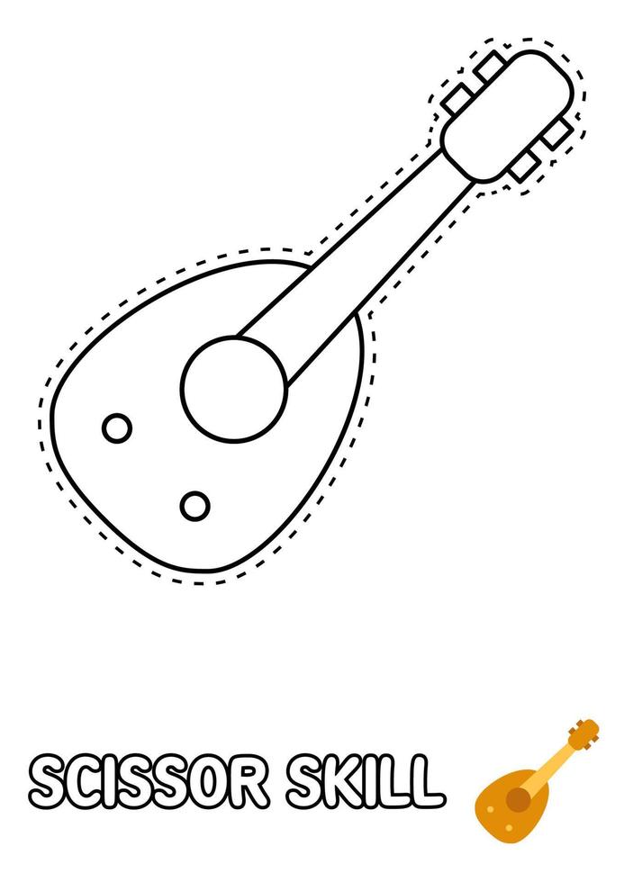 Scissor skill page with Oud for kids vector